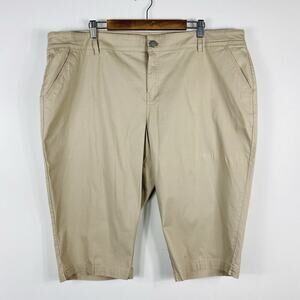 Lane Bryant Plus Size 24 Skimmers Pants Tan Cotton Blend